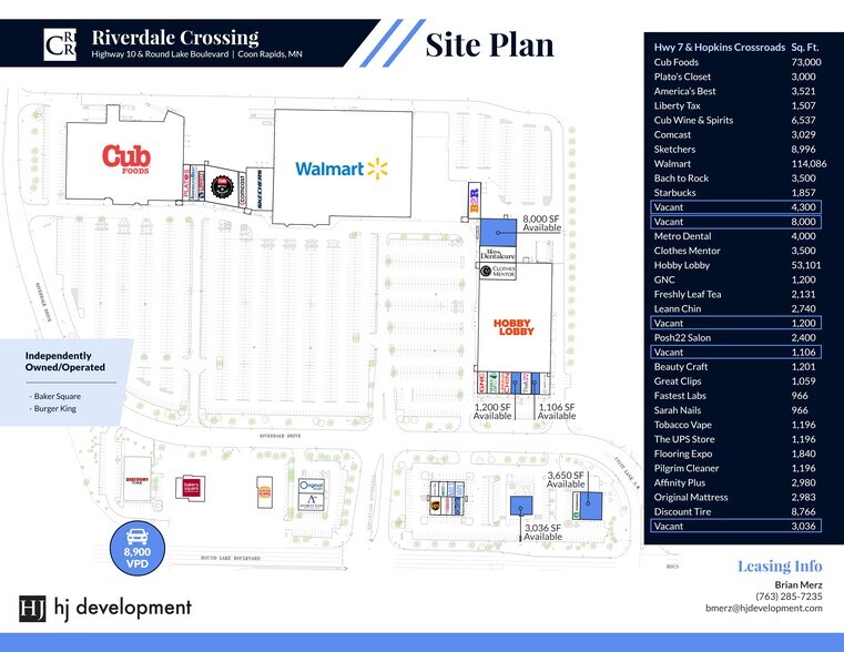 12900-13020 Riverdale Dr NW, Coon Rapids, MN à louer - Plan de site – Image 1 sur 15