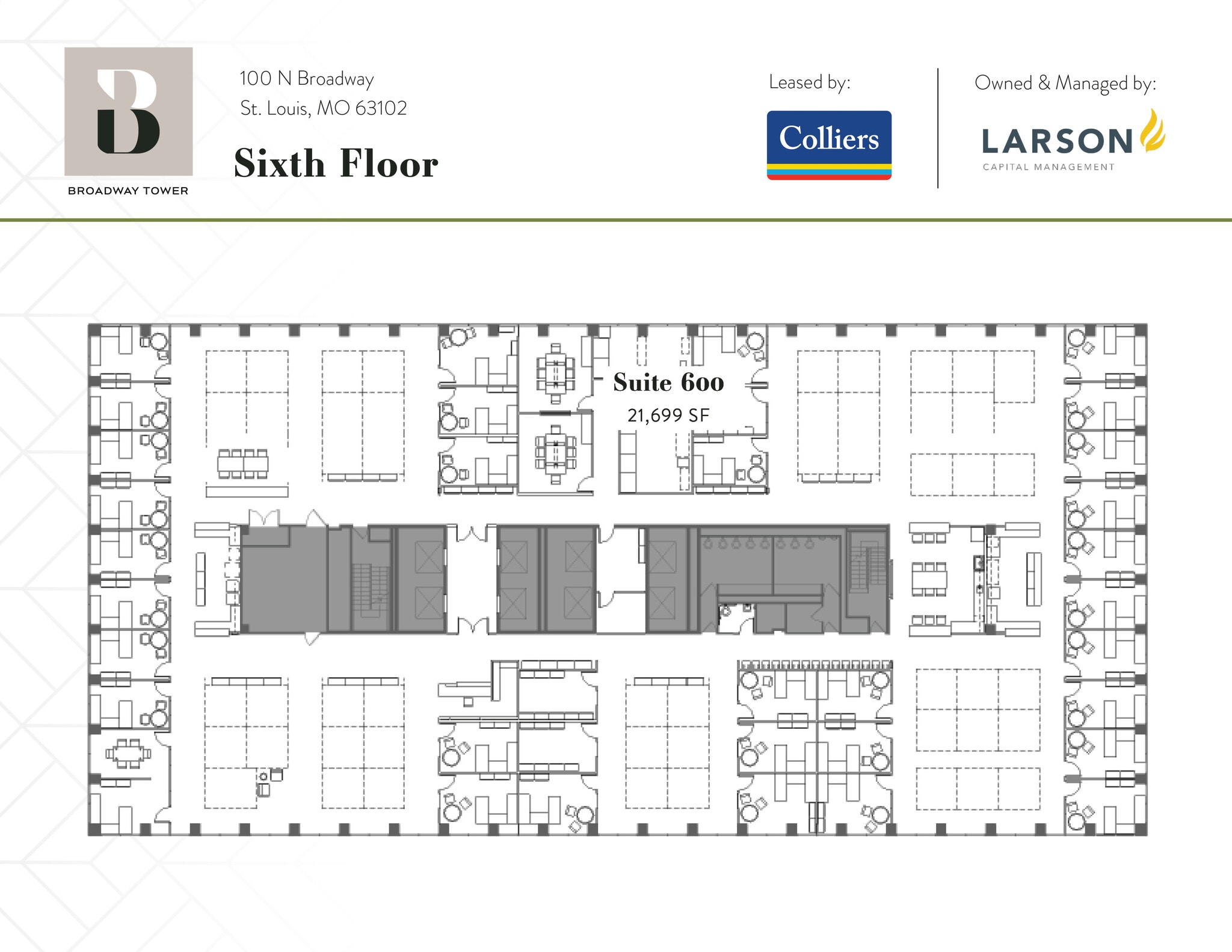 100 N Broadway, Saint Louis, MO à louer Plan d’étage– Image 1 sur 1