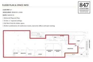 847 Sansome St, San Francisco, CA à louer Plan d’étage– Image 1 sur 1