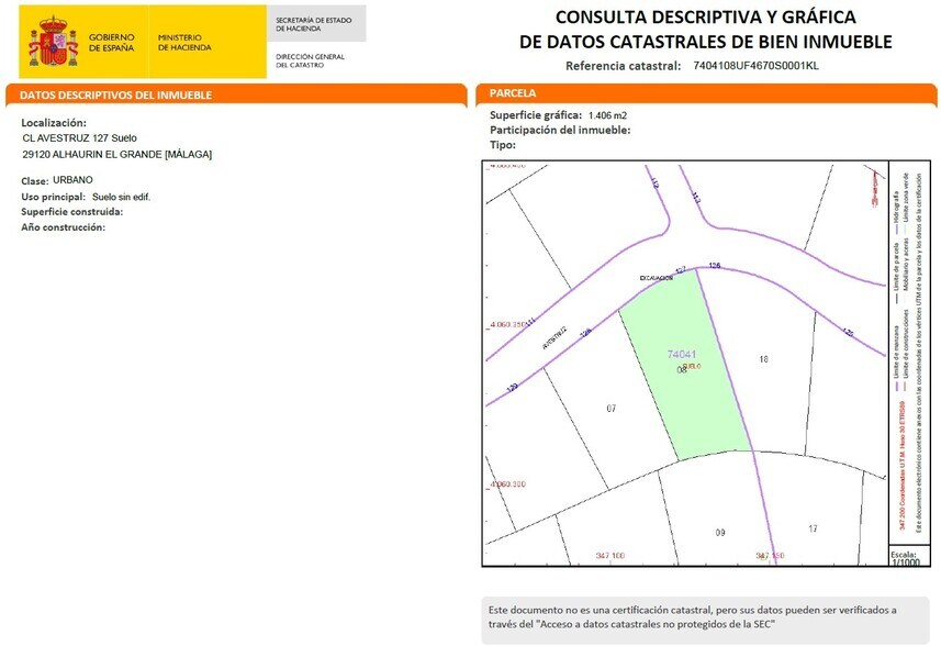 Calle Sierra Gorda, Alhaurín el Grande, Málaga à vendre - Plan de site – Image 1 sur 17