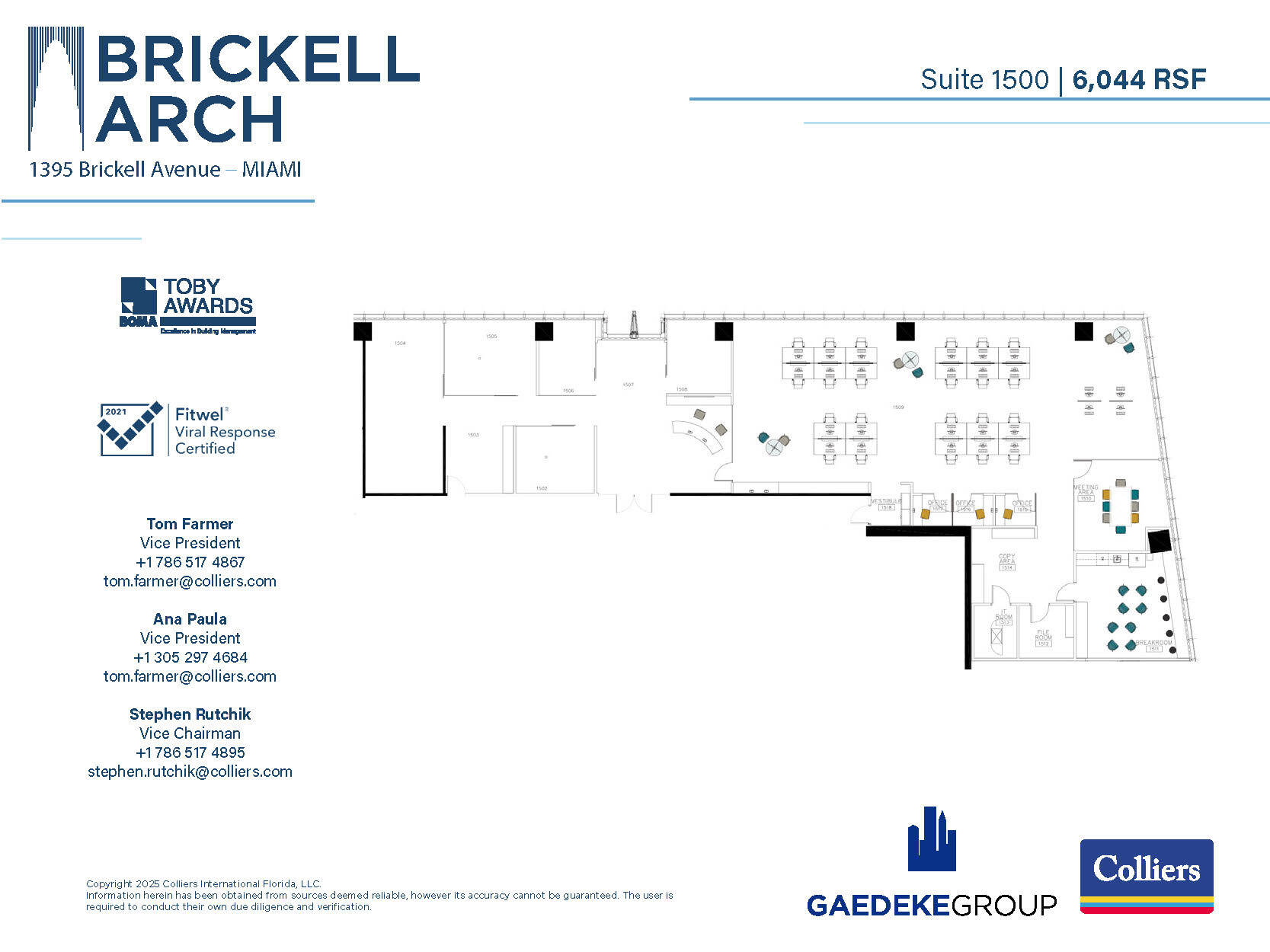 1395 Brickell Ave, Miami, FL à louer Plan d’étage– Image 1 sur 1