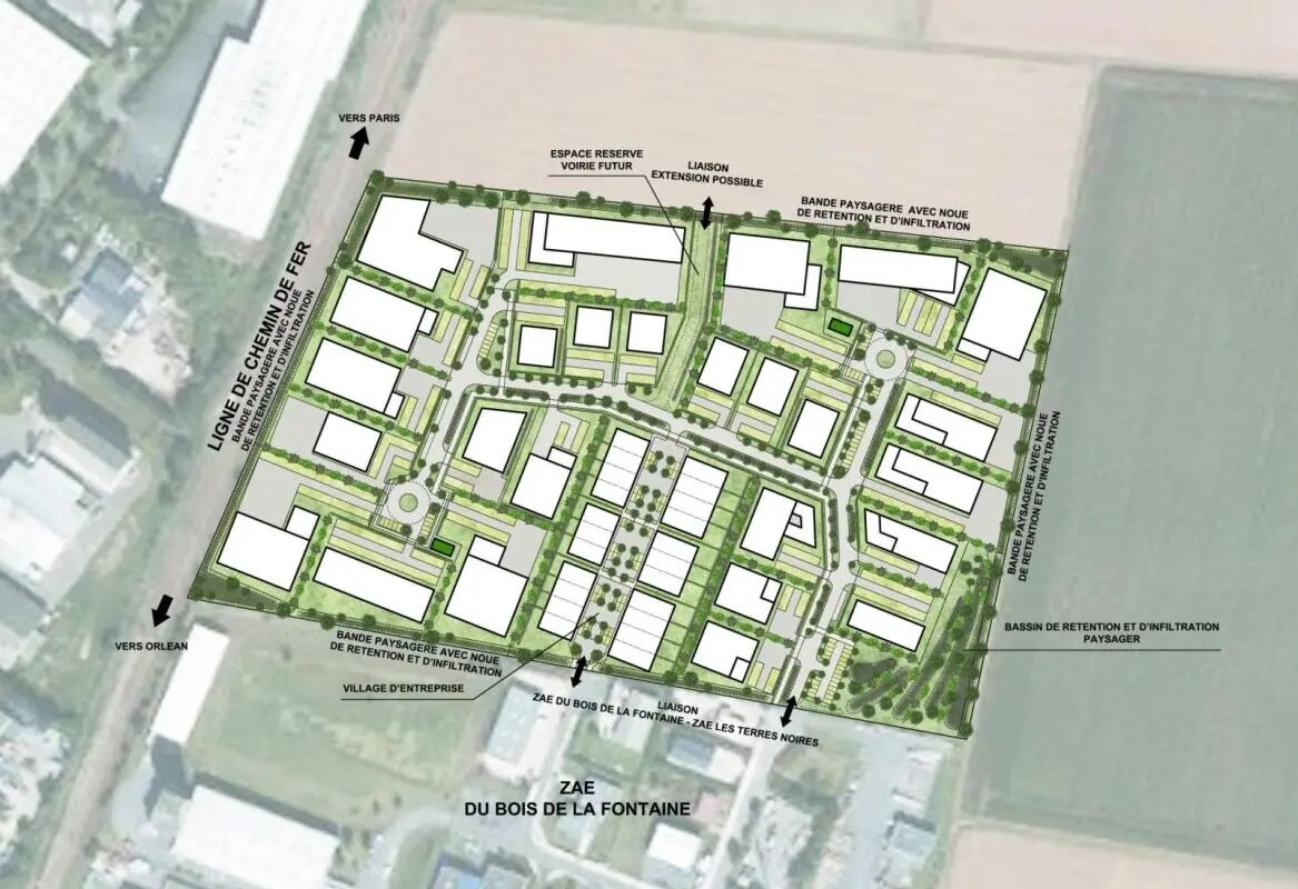 Terrain dans Angerville à vendre Plan de site– Image 1 sur 3