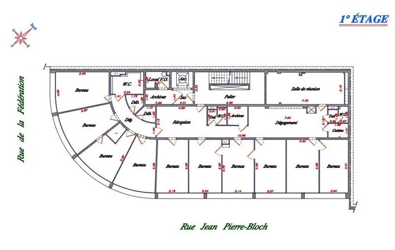 55 Rue De La Fédération, Paris à louer - Plan d’étage – Image 3 sur 3