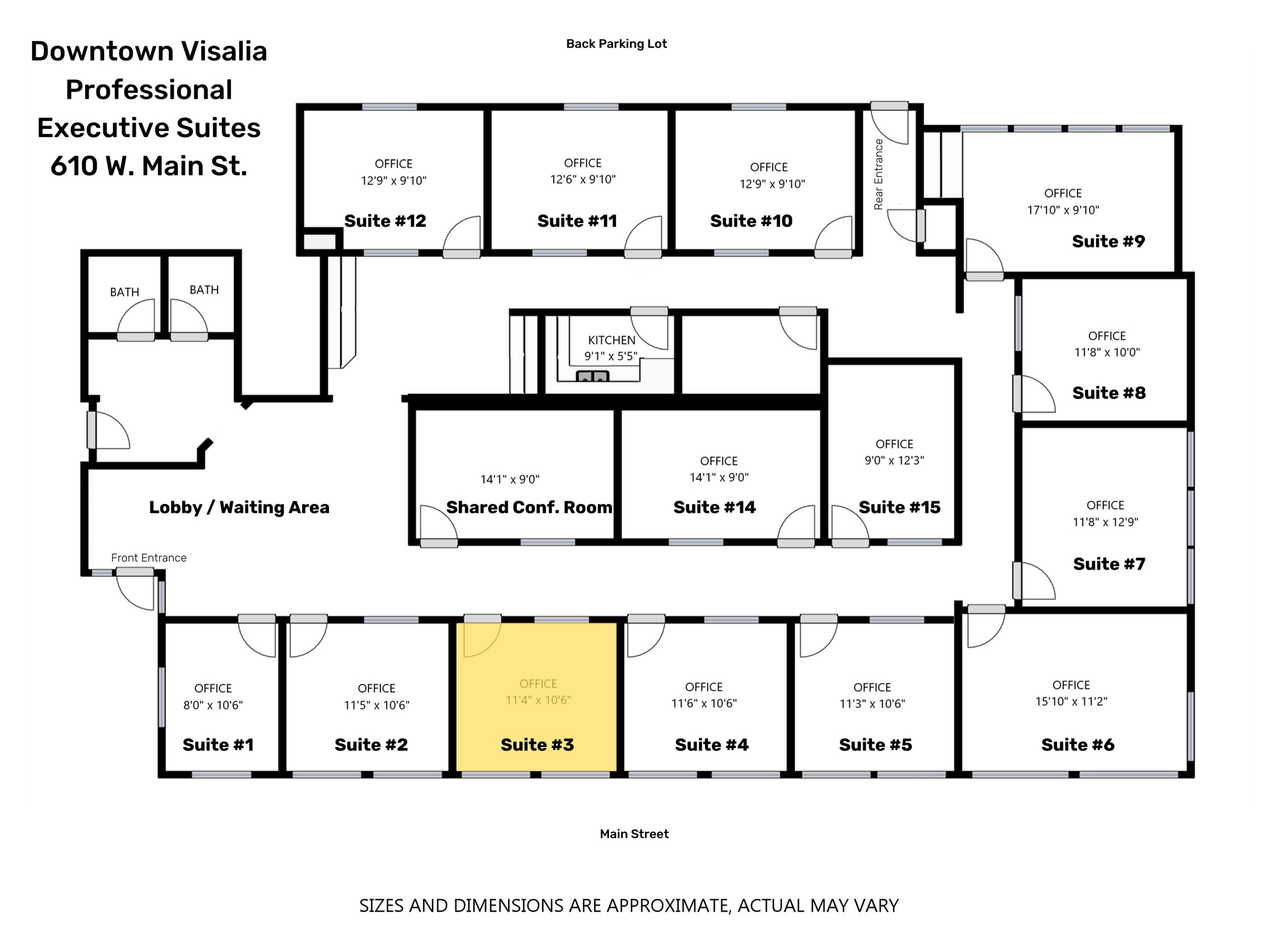 610 W Main St, Visalia, CA à louer Plan d’étage– Image 1 sur 1