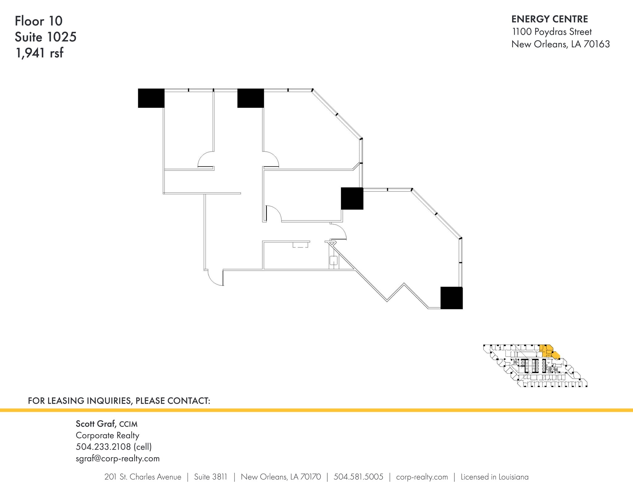 1100 Poydras St, New Orleans, LA à louer Plan de site– Image 1 sur 1