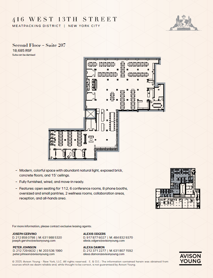 416 W 13th St, New York, NY à louer Plan d’étage– Image 1 sur 9