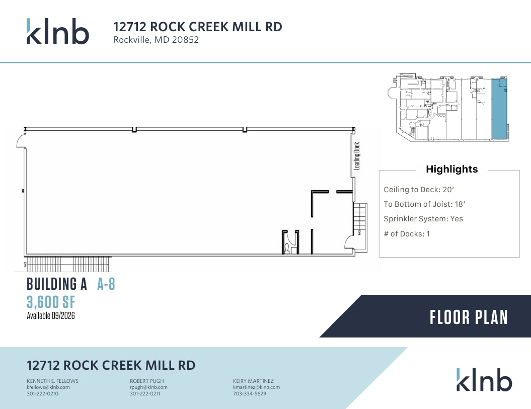 12712 Rock Creek Mill Rd, Rockville, MD à louer Plan d’étage– Image 1 sur 1