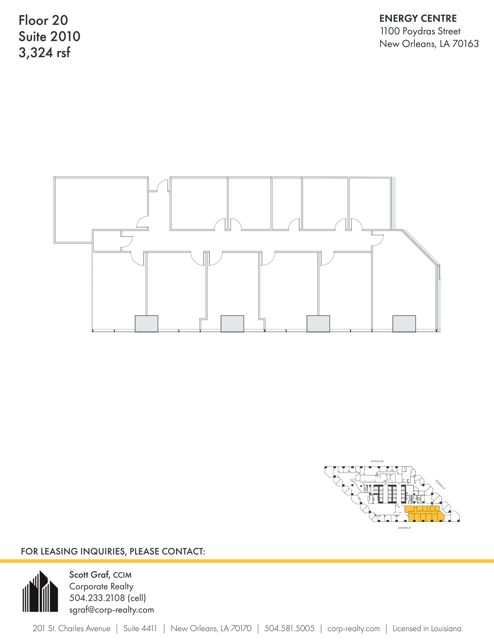 1100 Poydras St, New Orleans, LA à louer Plan de site– Image 1 sur 1