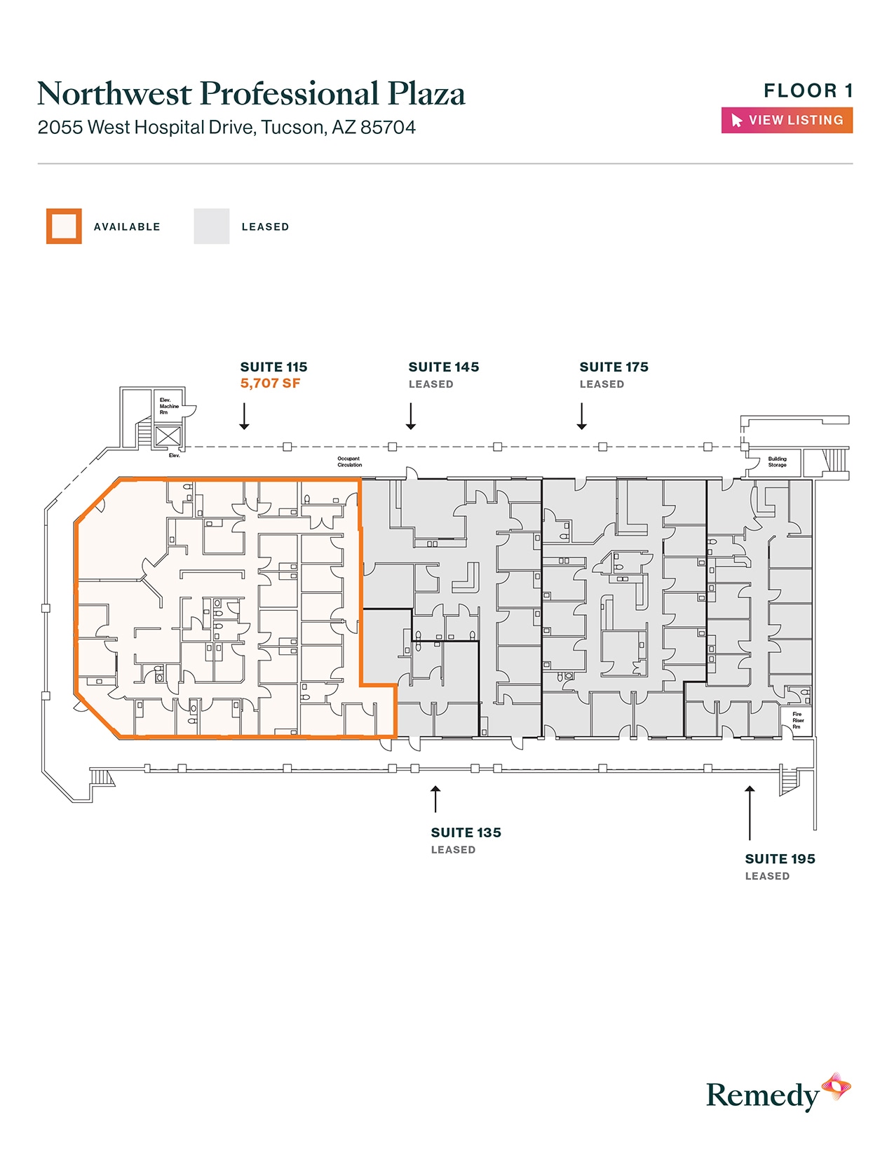 2055 W Hospital Dr, Tucson, AZ à louer Plan d’étage– Image 1 sur 1
