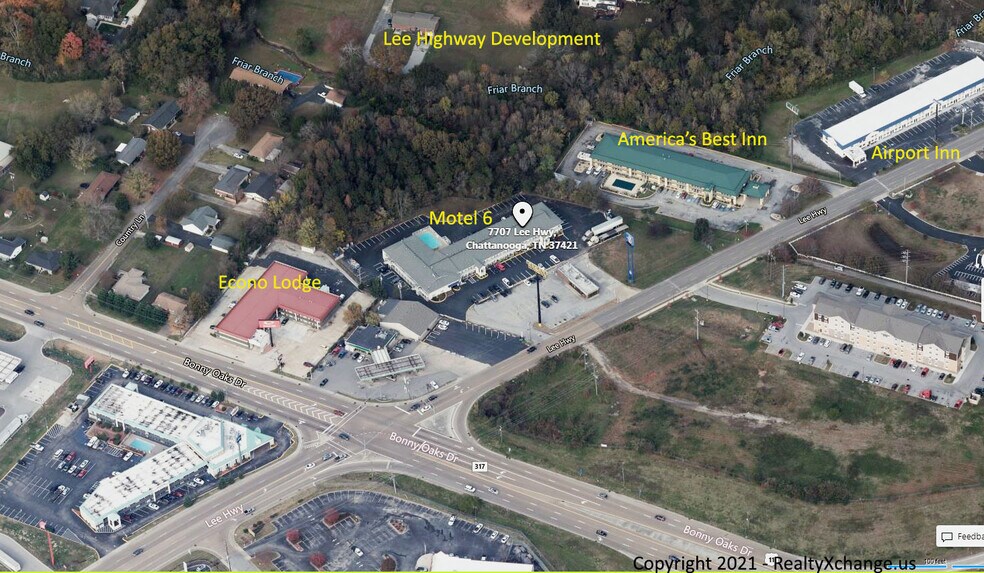 Bonny Oaks Dr & Lee Hwy - Hospitality portefeuille de 3 biens à vendre sur LoopNet.fr - Aérien – Image 1 sur 7
