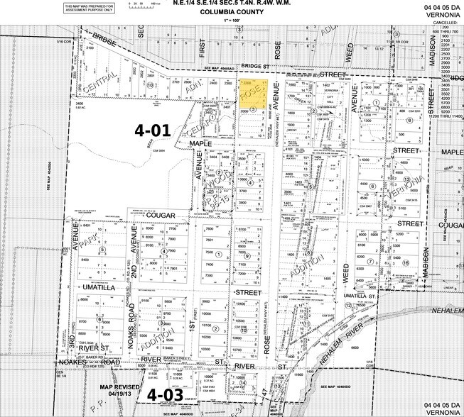 1103 Bridge St, Vernonia, OR à vendre - Plan cadastral – Image 3 sur 3