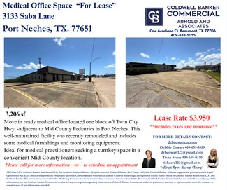 Plus de détails pour 3133 Saba Ln, Port Neches, TX - Bureau à louer