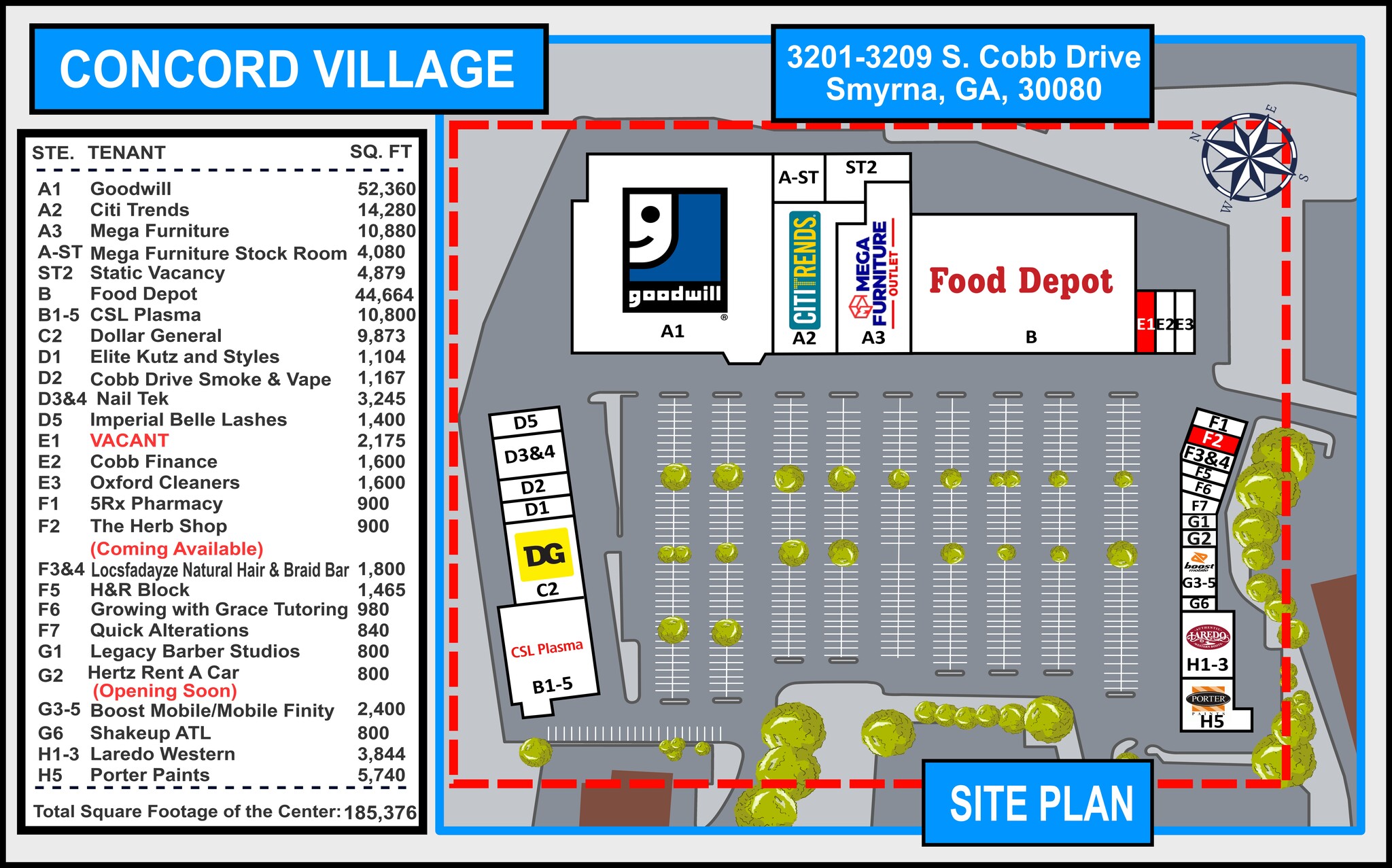 3201-3209 S Cobb Dr, Smyrna, GA à louer Plan de site– Image 1 sur 2