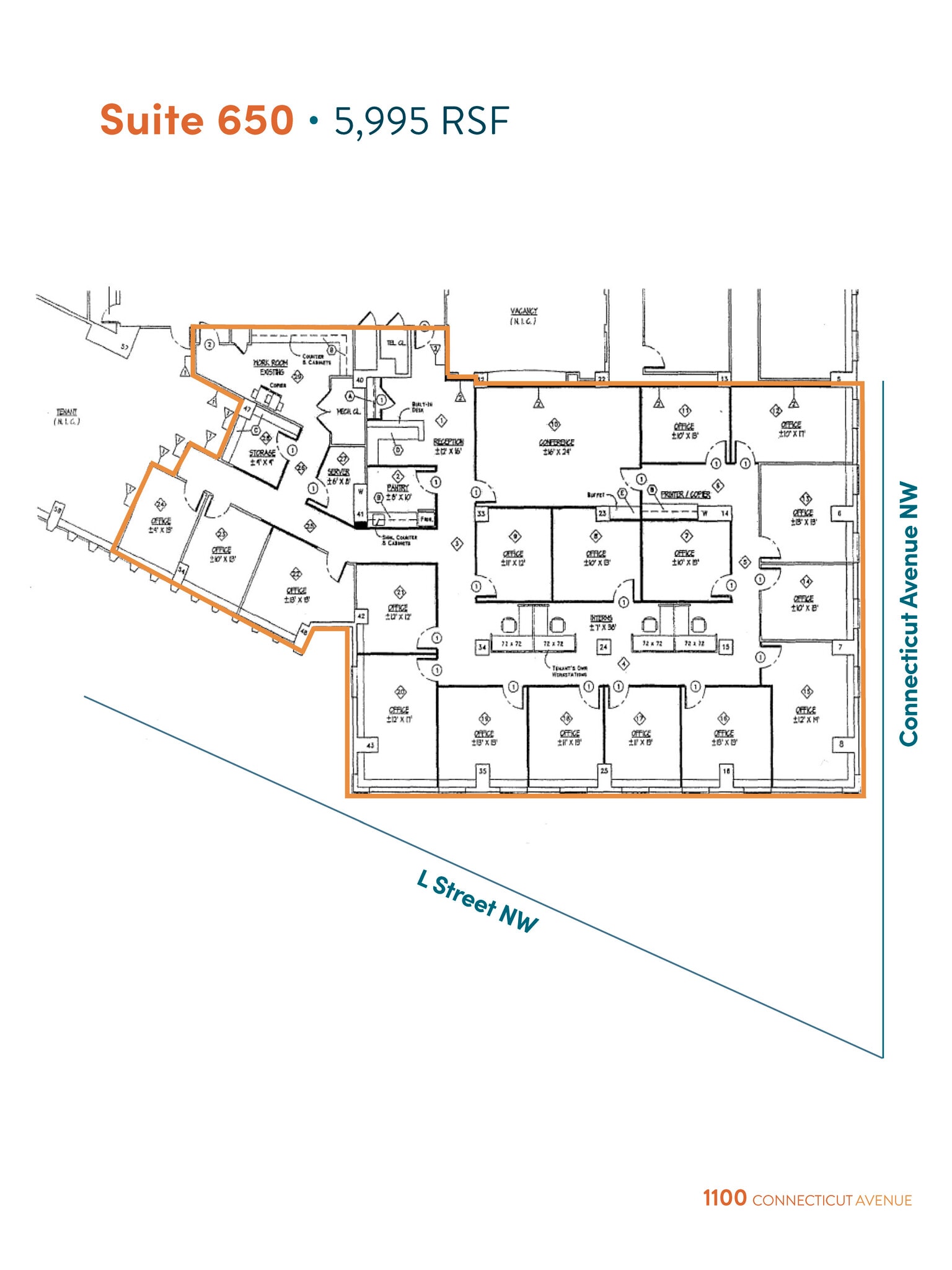 1100 Connecticut Ave NW, Washington, DC à louer Plan d’étage– Image 1 sur 3