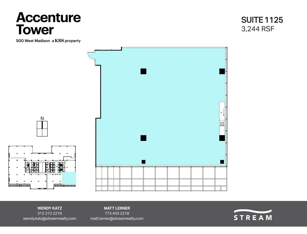 500 W Madison St, Chicago, IL à louer Plan d’étage– Image 1 sur 1