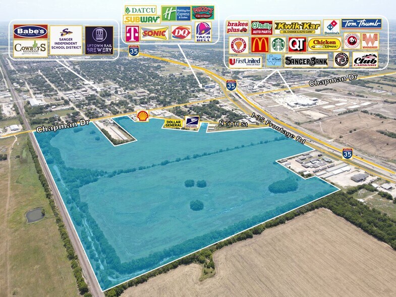 NEQ I-35 & FM455, Sanger, TX à vendre - Photo principale – Image 1 sur 1