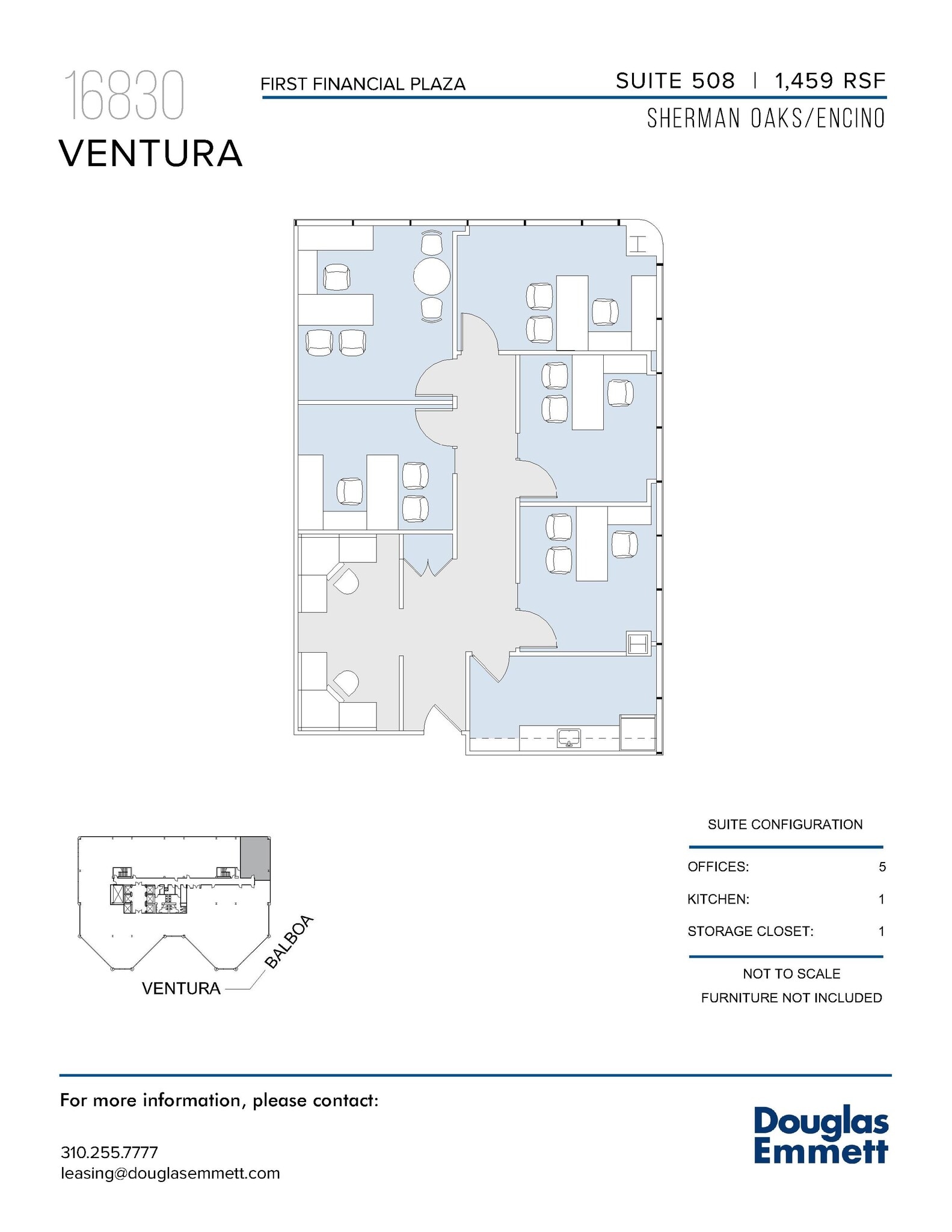 16830 Ventura Blvd, Encino, CA à louer Plan d’étage– Image 1 sur 1