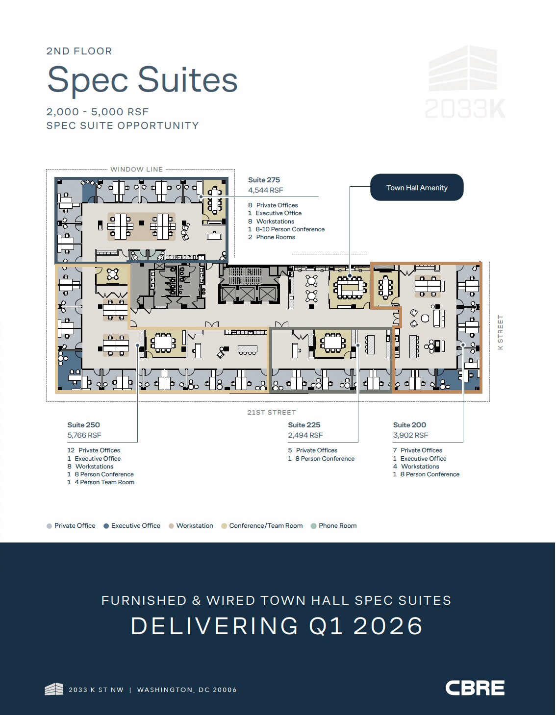 2033 K St NW, Washington, DC à louer Plan d’étage– Image 1 sur 1