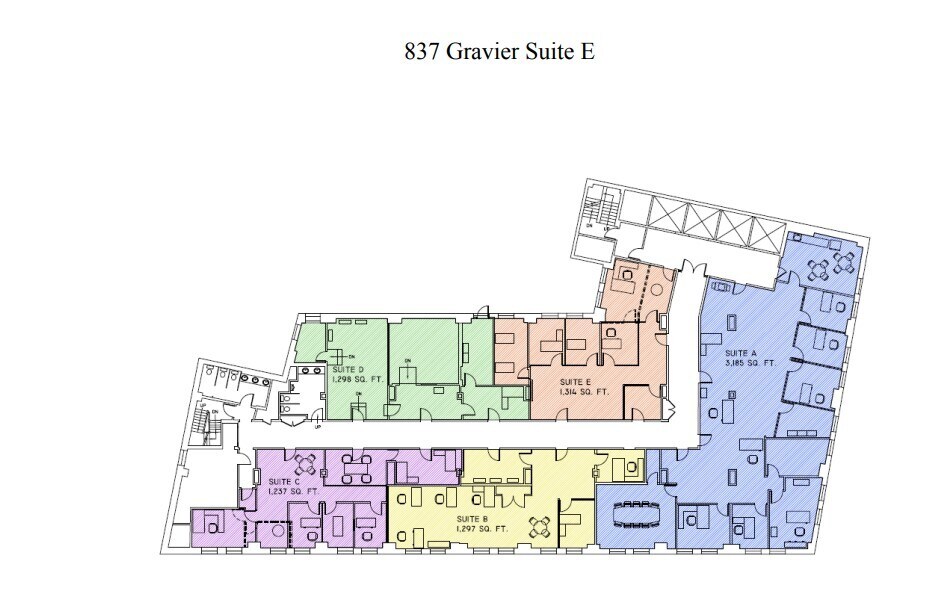 837 Gravier St, New Orleans, LA à louer Plan d’étage type– Image 1 sur 2