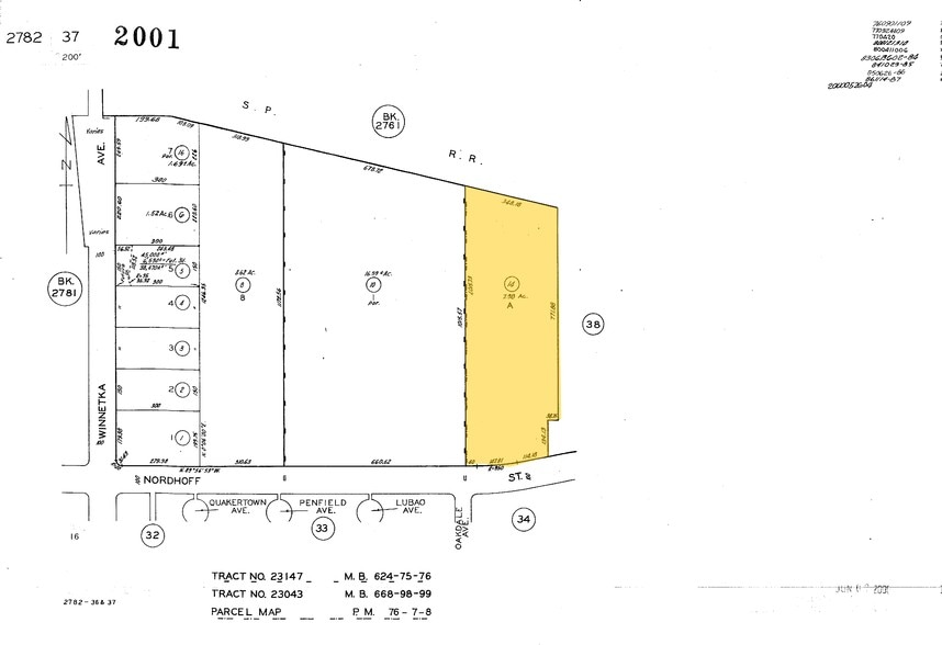 19861-19863 Nordhoff St, Northridge, CA à vendre - Plan cadastral – Image 2 sur 2