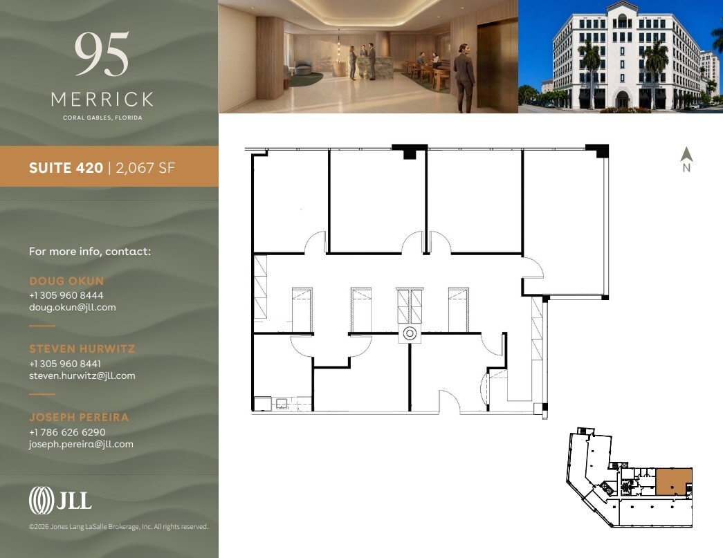 95 Merrick Way, Coral Gables, FL à louer Plan d’étage– Image 1 sur 1