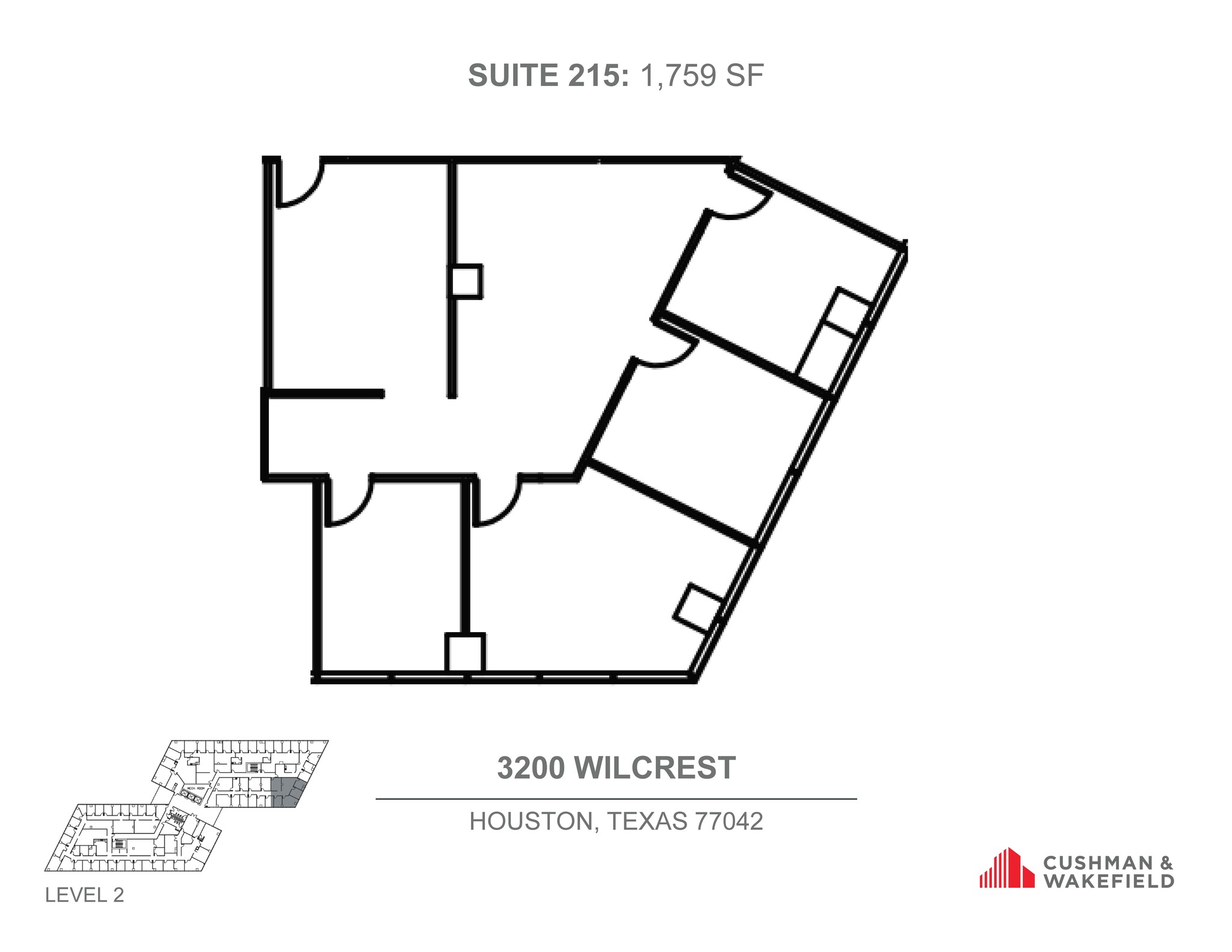 3200 Wilcrest Dr, Houston, TX à louer Plan d’étage– Image 1 sur 1