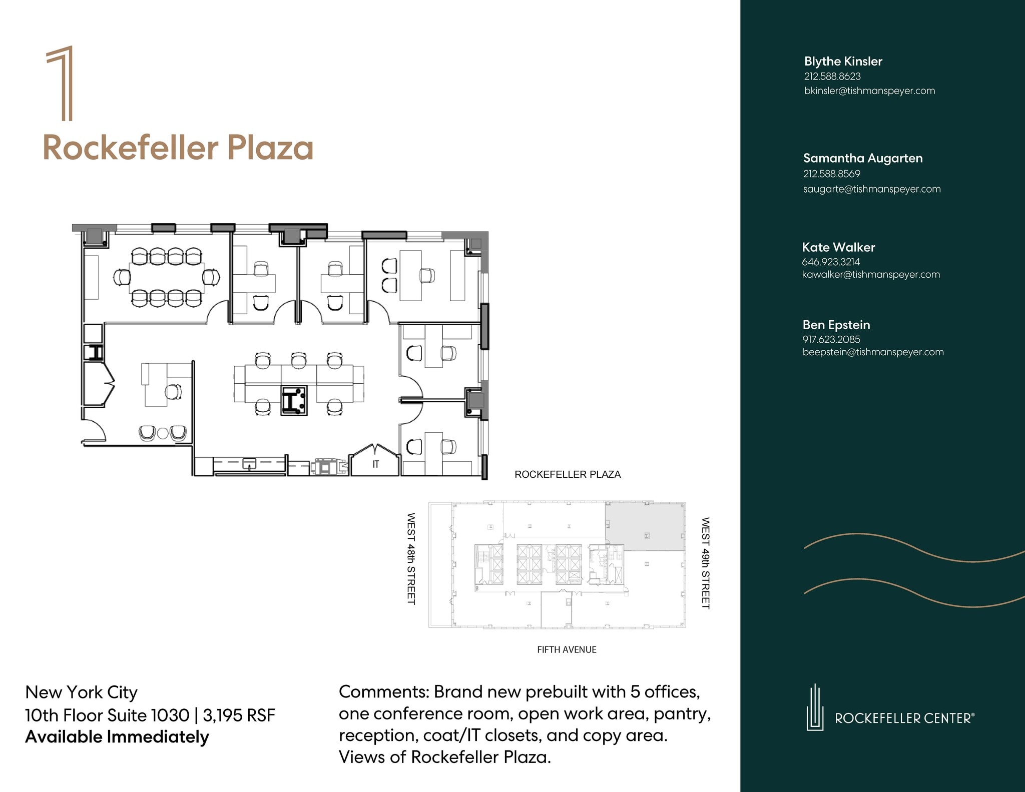 1 Rockefeller Plaza, New York, NY à louer Plan d’étage– Image 1 sur 1