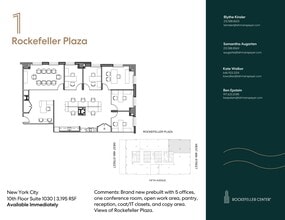 1 Rockefeller Plaza, New York, NY à louer Plan d’étage– Image 1 sur 1