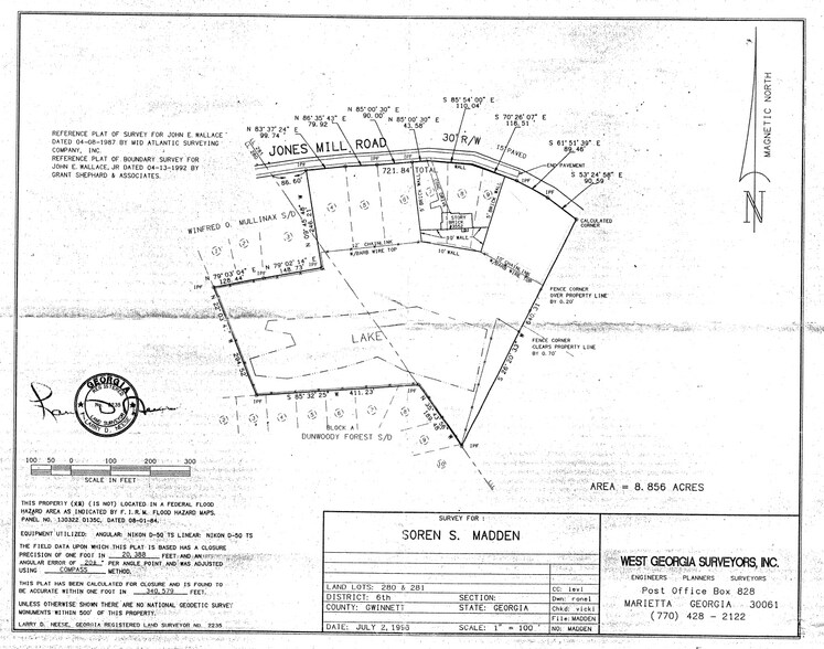 3552 Jones Mill Rd, Atlanta, GA à vendre - Plan cadastral – Image 2 sur 2