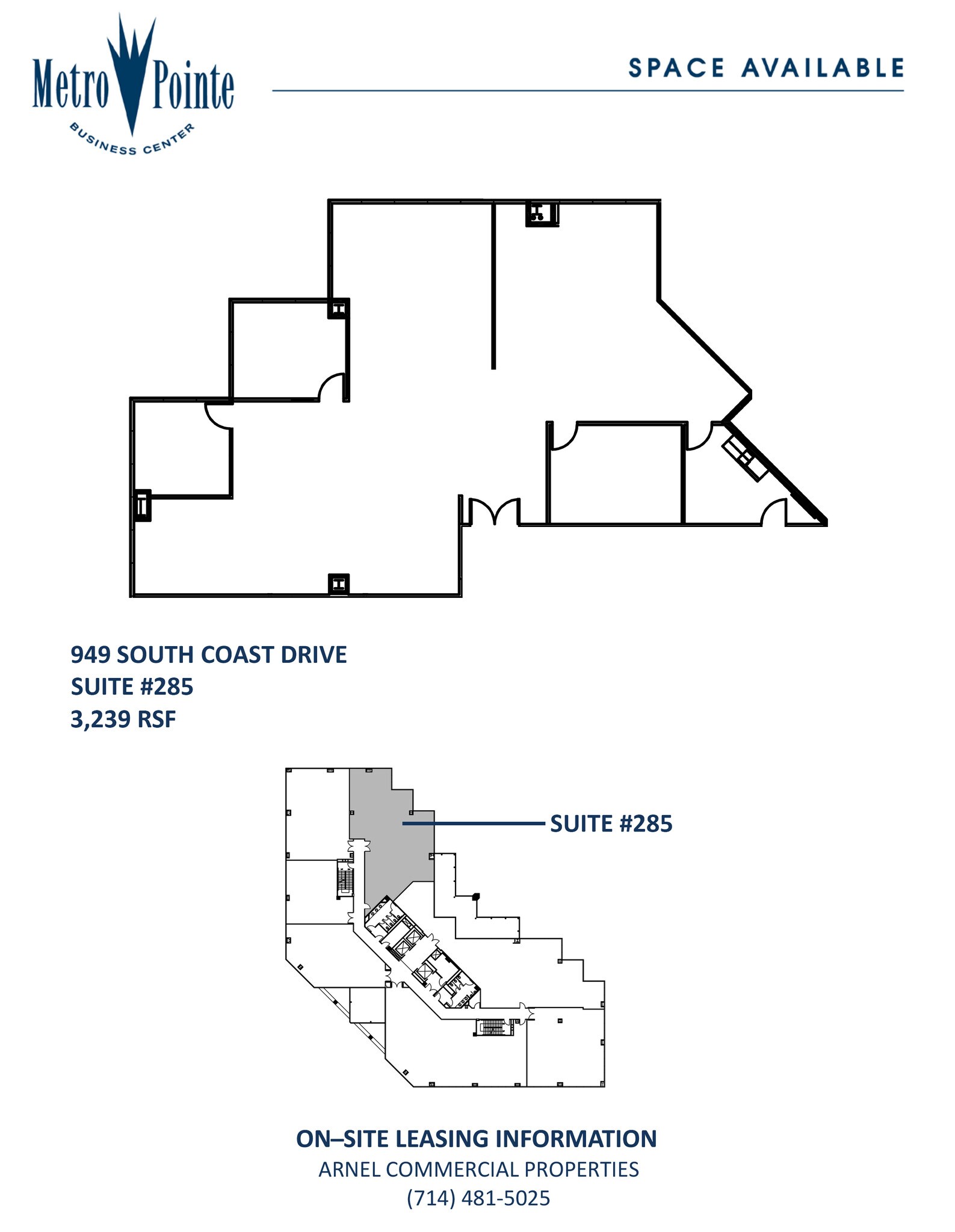 949 S Coast Dr, Costa Mesa, CA à louer Plan d’étage– Image 1 sur 1