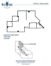 949 S Coast Dr, Costa Mesa, CA à louer Plan d’étage– Image 1 sur 1
