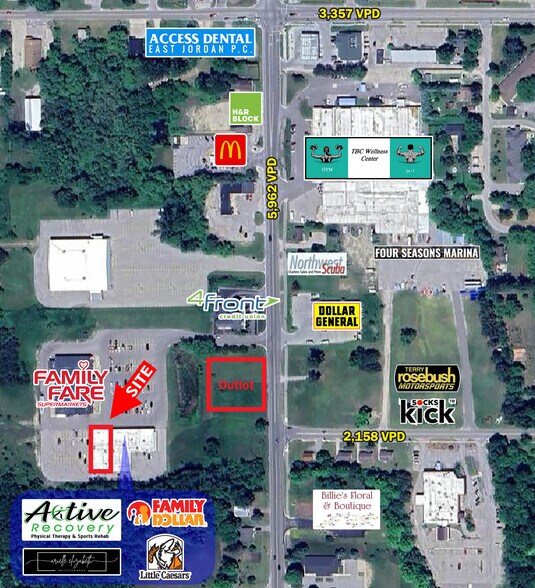 250 Lake St, East Jordan, MI à louer - Aérien – Image 1 sur 9