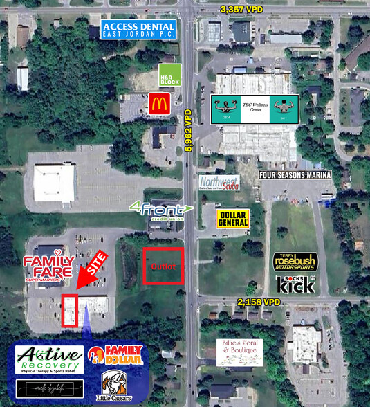250 Lake St, East Jordan, MI à louer - Aérien – Image 2 sur 9