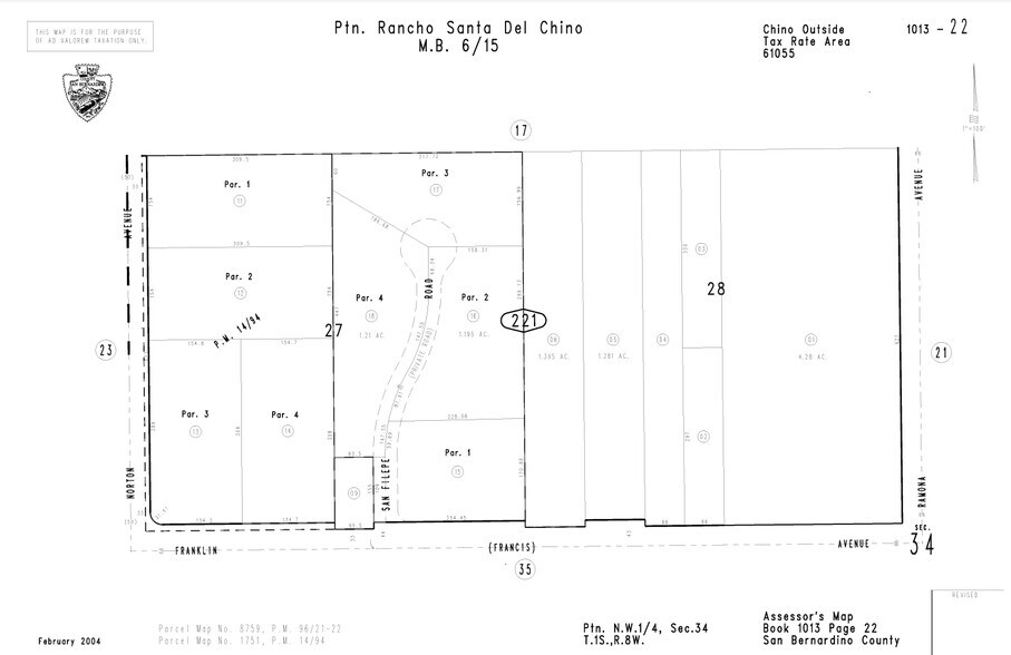 11602 Ramona Ave, Chino, CA à vendre - Plan cadastral – Image 2 sur 2