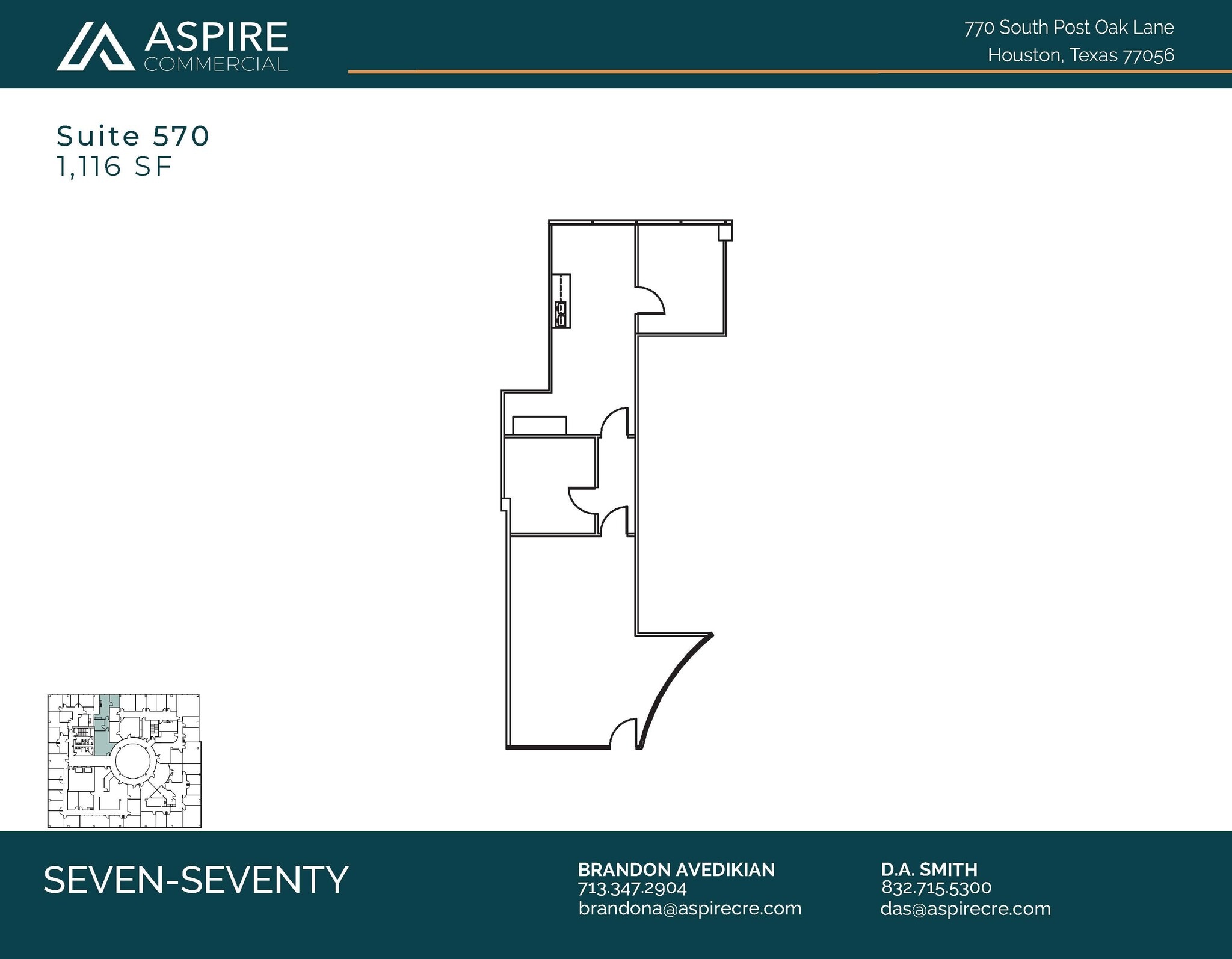 770 S Post Oak Ln, Houston, TX à louer Plan d’étage– Image 1 sur 4