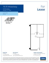 7670 Woodway Dr, Houston, TX à louer Plan d’étage– Image 1 sur 1