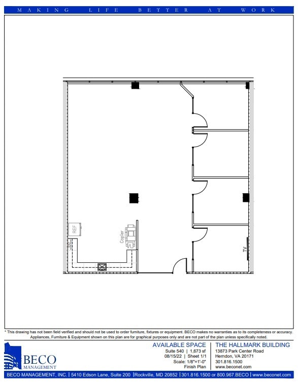 13873 Park Center Rd, Herndon, VA à louer Plan d’étage– Image 1 sur 1