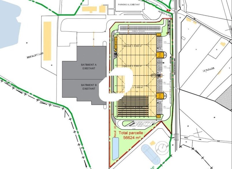 Industriel/Logistique dans Warluis à louer - Plan de site – Image 3 sur 3