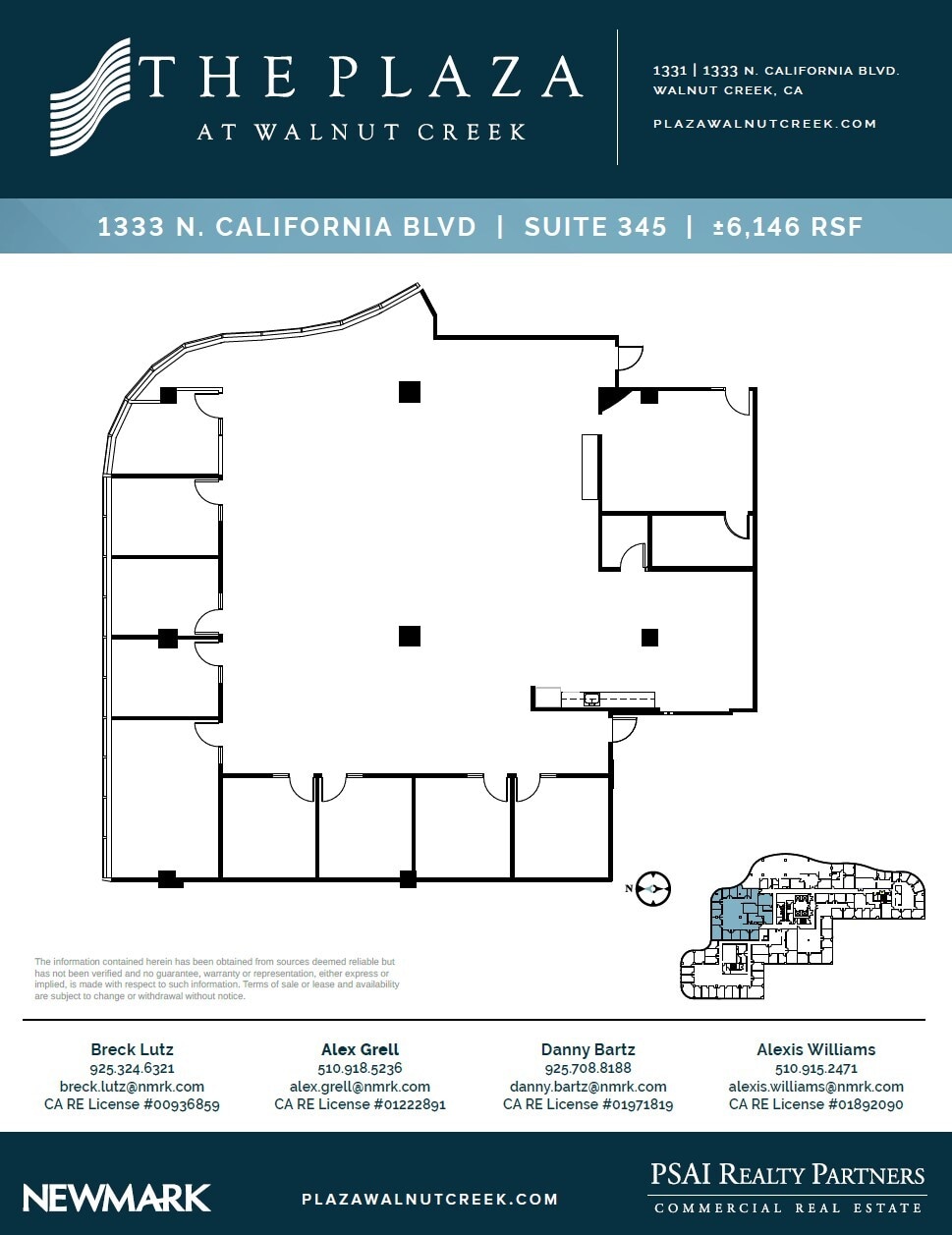 1331 N California Blvd, Walnut Creek, CA à louer Plan d’étage– Image 1 sur 1