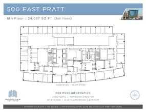 500 E Pratt St, Baltimore, MD à louer Plan d’étage– Image 1 sur 1