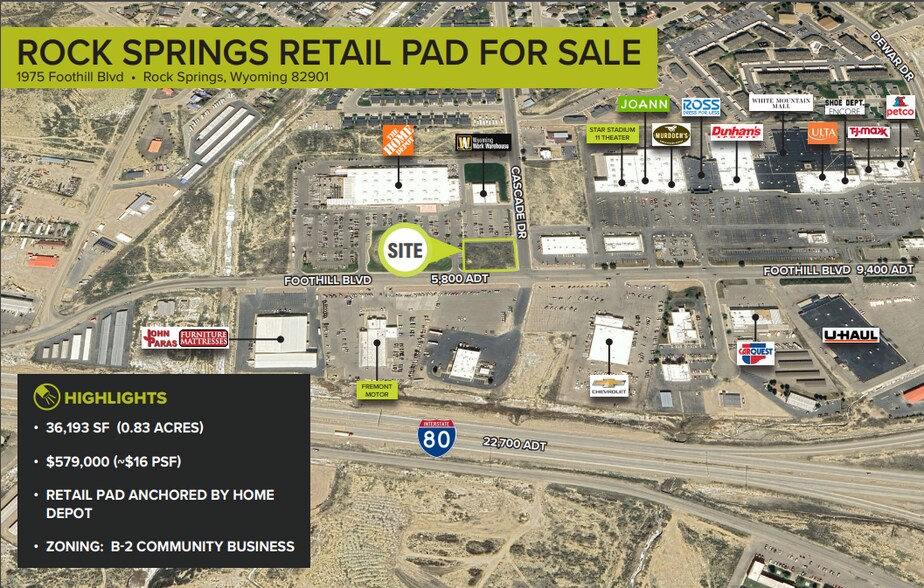 1975 Foothill Blvd, Rock Springs, WY à vendre - Photo de l’immeuble – Image 1 sur 4