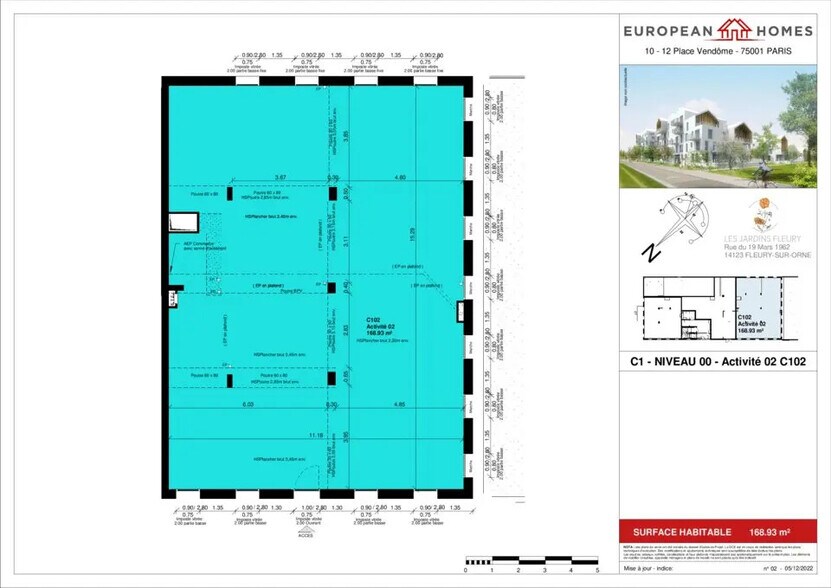 Local d'activités dans Fleury-sur-Orne à vendre - Plan d’étage – Image 2 sur 2