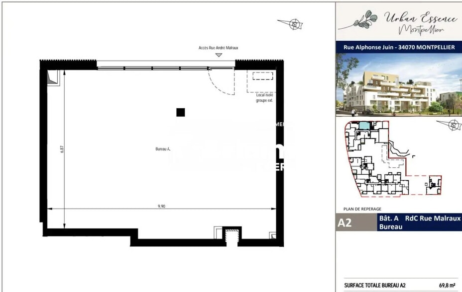 Local commercial dans Montpellier à louer - Plan d’étage – Image 2 sur 3