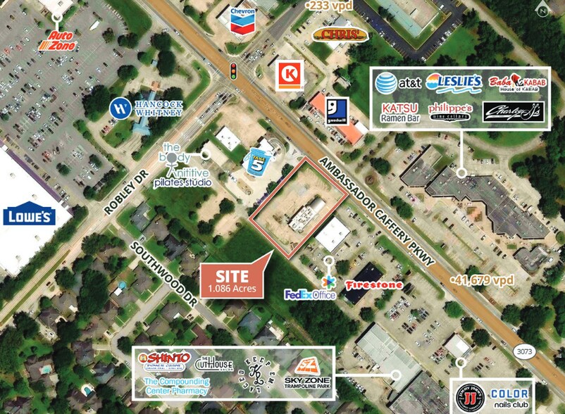 3806 Ambassador Caffery Pky, Lafayette, LA à vendre - Aérien – Image 2 sur 3