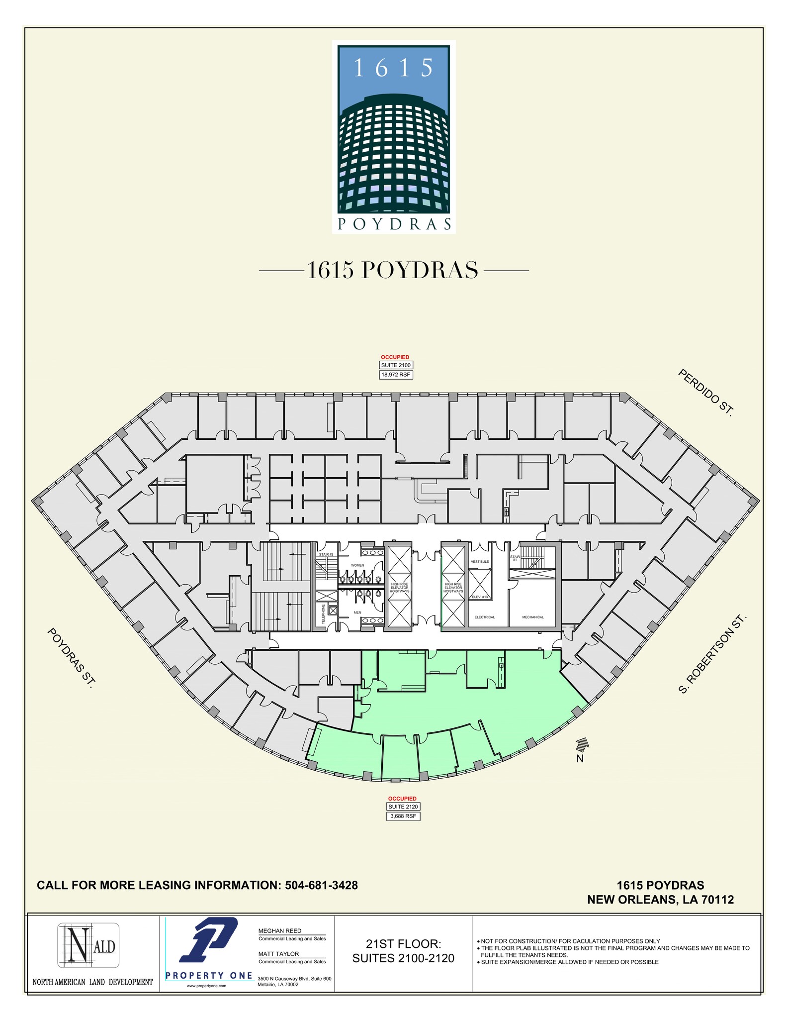 1615 Poydras St, New Orleans, LA à louer Plan de site– Image 1 sur 1