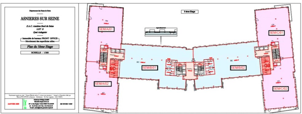 Bureau dans Asnières-sur-Seine à louer - Plan d’étage – Image 2 sur 3