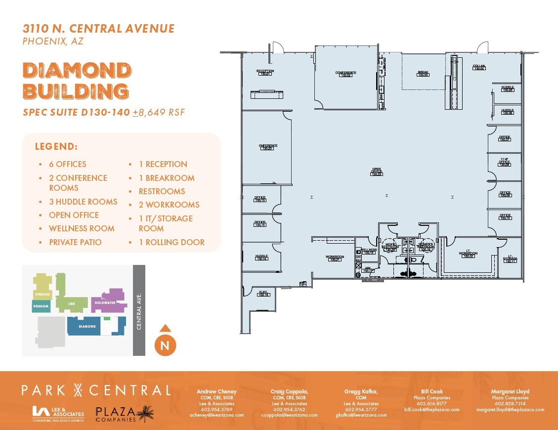 3110 N Central Ave, Phoenix, AZ à louer Plan d’étage– Image 1 sur 1