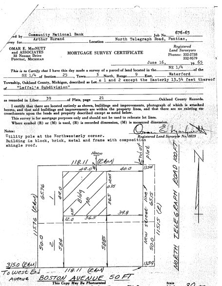93 Telegraph Rd, Waterford, MI à vendre - Plan de site – Image 2 sur 2