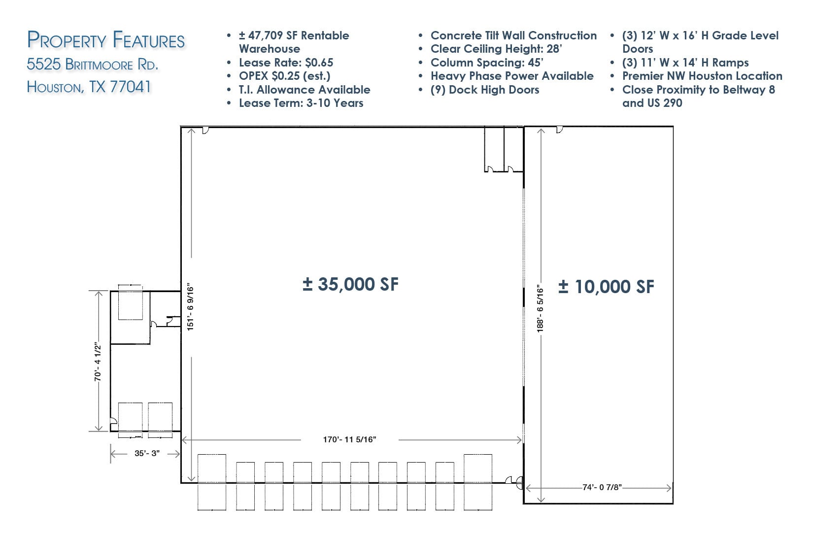 5525 Brittmoore Rd, Houston, TX à louer Plan d’étage– Image 1 sur 1