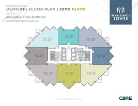 801 K St, Sacramento, CA à louer Plan d’étage– Image 2 sur 2
